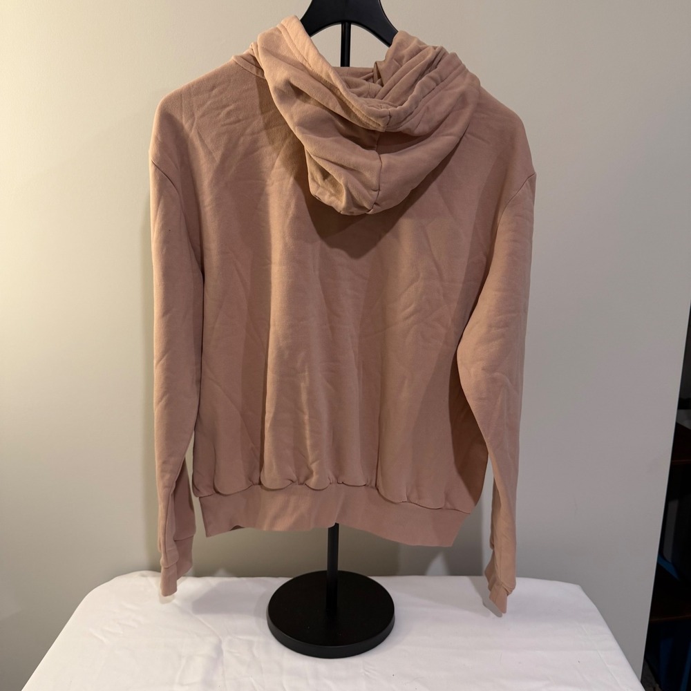 H&M Divided Women Mauve Pink Love Embroidered Pullover Hoodie Sweatshirt Medium - Picture 6 of 8
